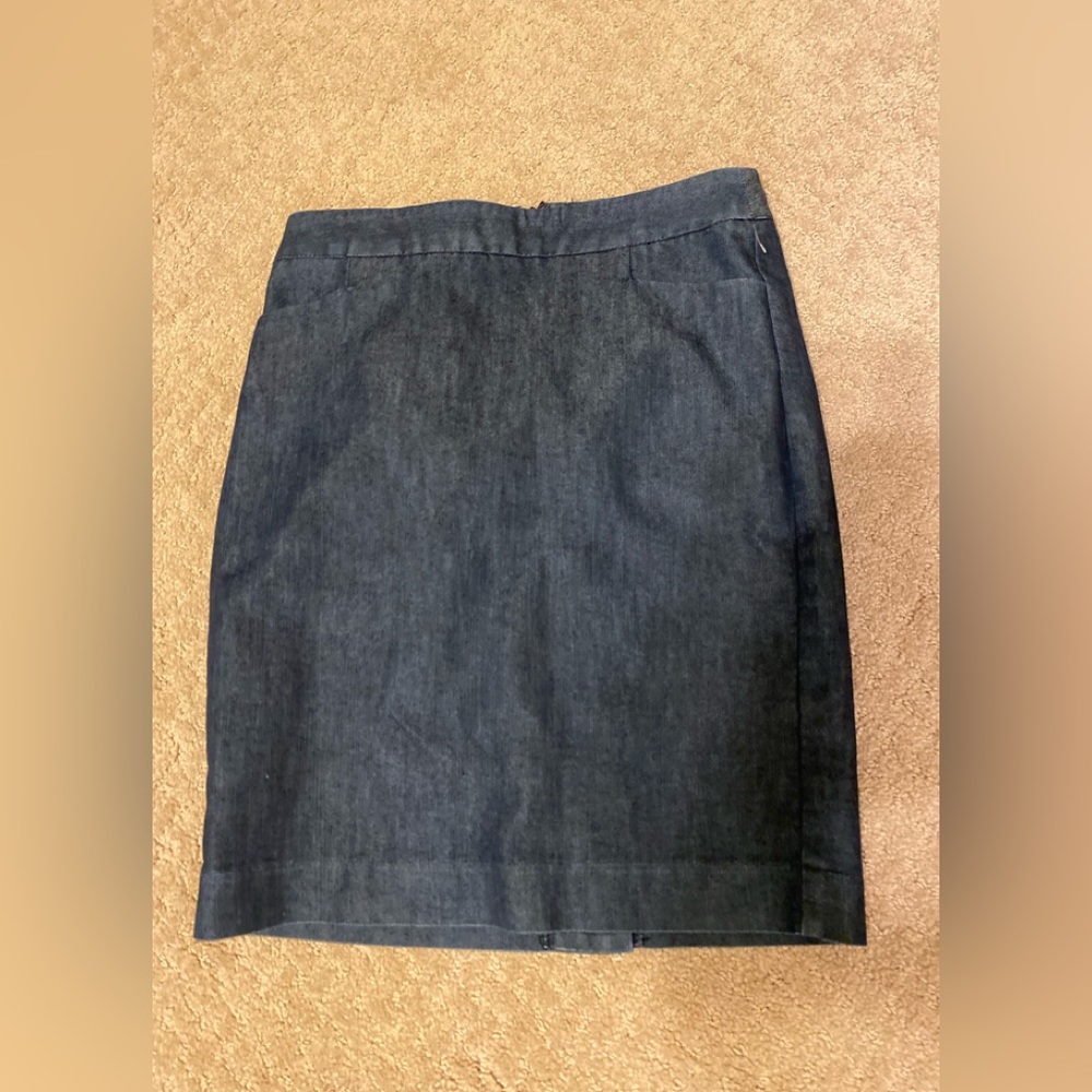 Express Design Studio - Woman’s blue denim pencil mini skirt, Size: 4